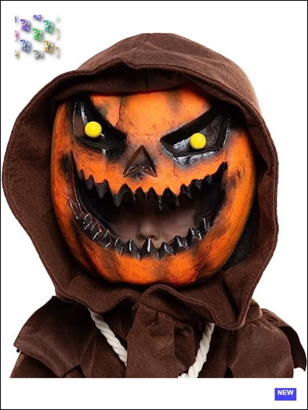 Kids Scary Scarecrow Halloween Costume with Pumpkin Mask, Boys Halloween Outfit
